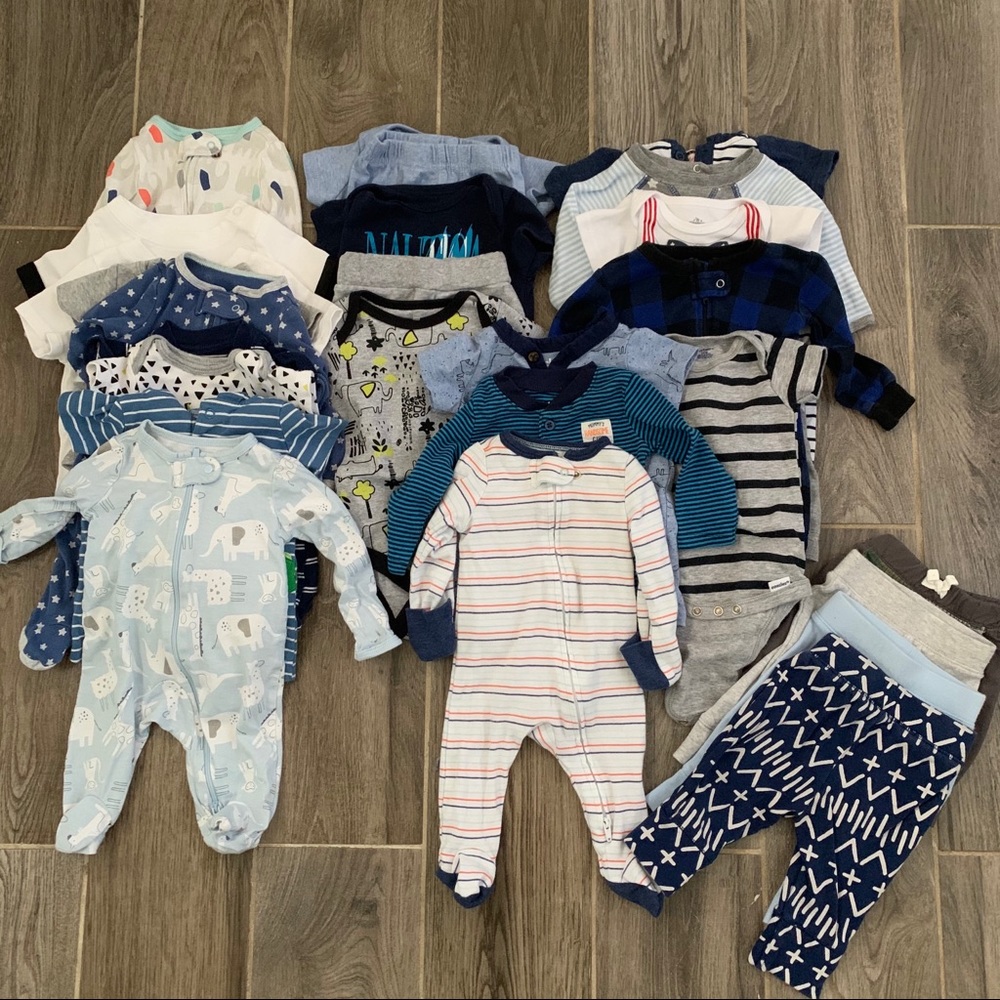35 piece baby boy lot size 0-3 months & newborn